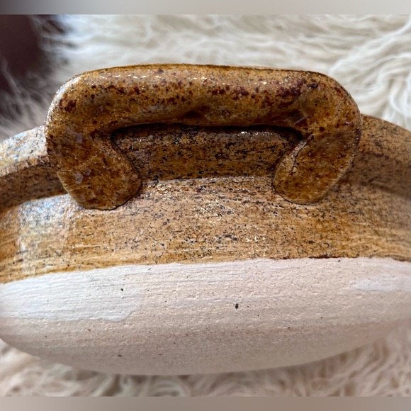 NEW Vtg Large Heavy Chinese stir fry rice bowl w top Handles 10 1/4” x D 4” high - Picture 6 of 8